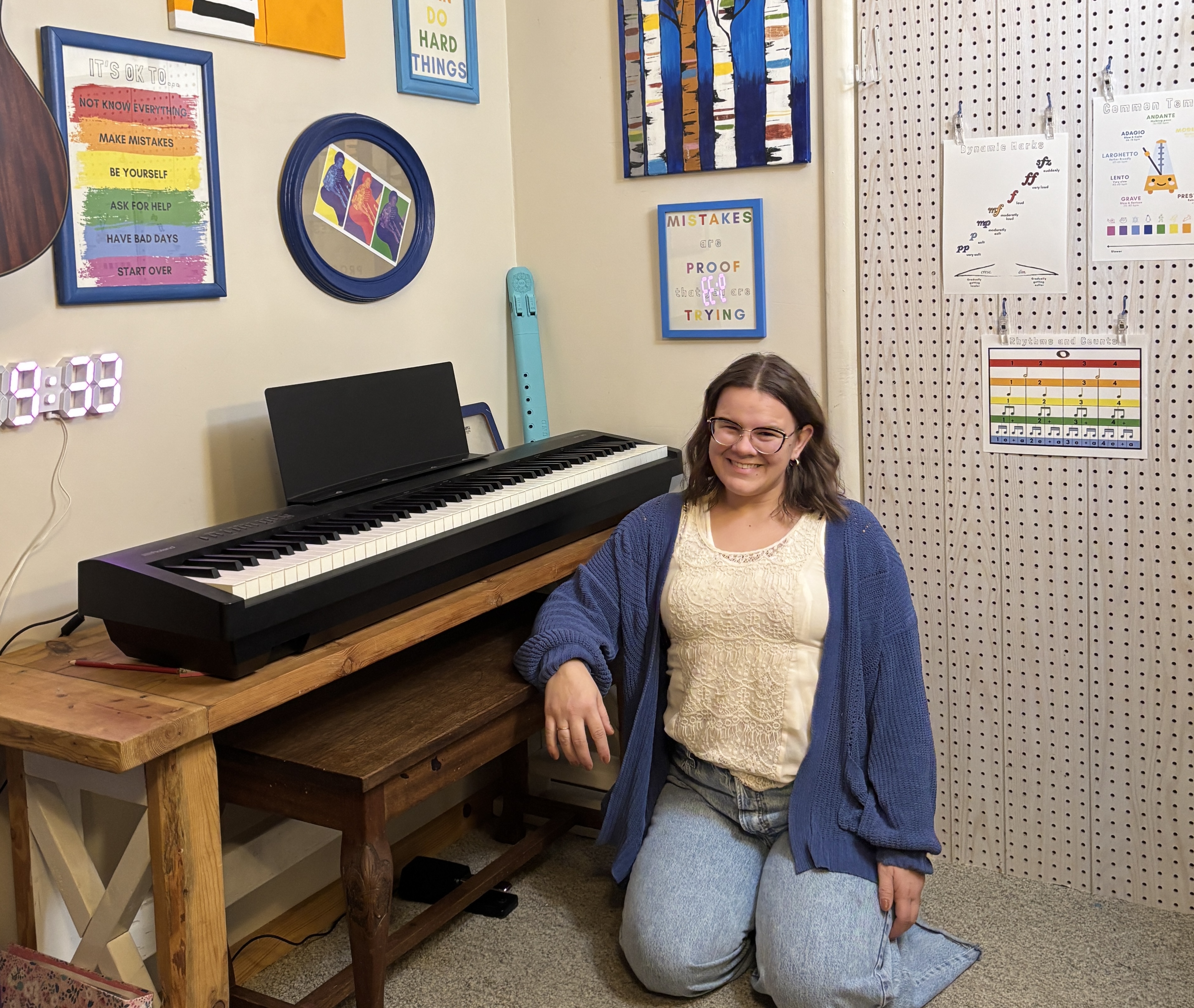 Recording studio interior for Soliloquy Piano Studio